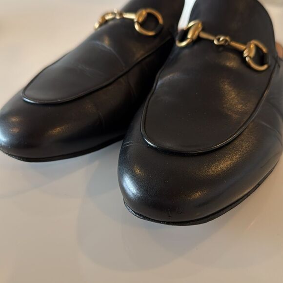 Gucci Princetown Horsebit Leather Slip On Mules Black Size EU 37.5 US 7.5 - Picture 4 of 10